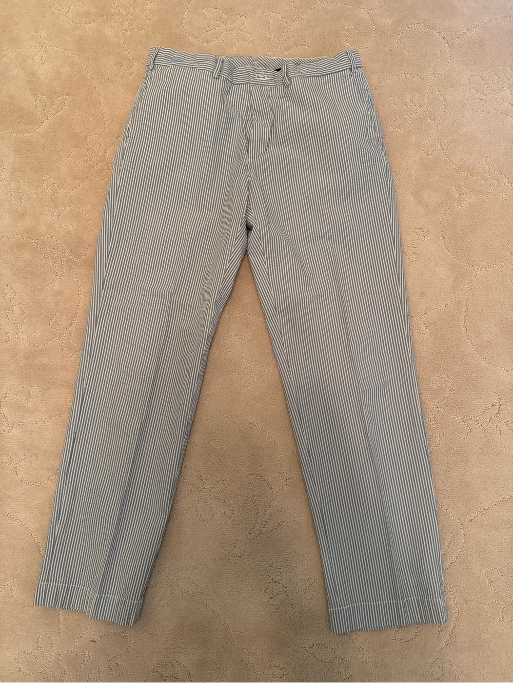 Polo Ralph Lauren Men’s Blue & White Seersucker Pants 34x32 Preston Fit
